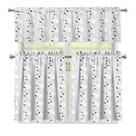 Doodle Bull Terrier Pattern Print 3 Piece Kitchen Curtains