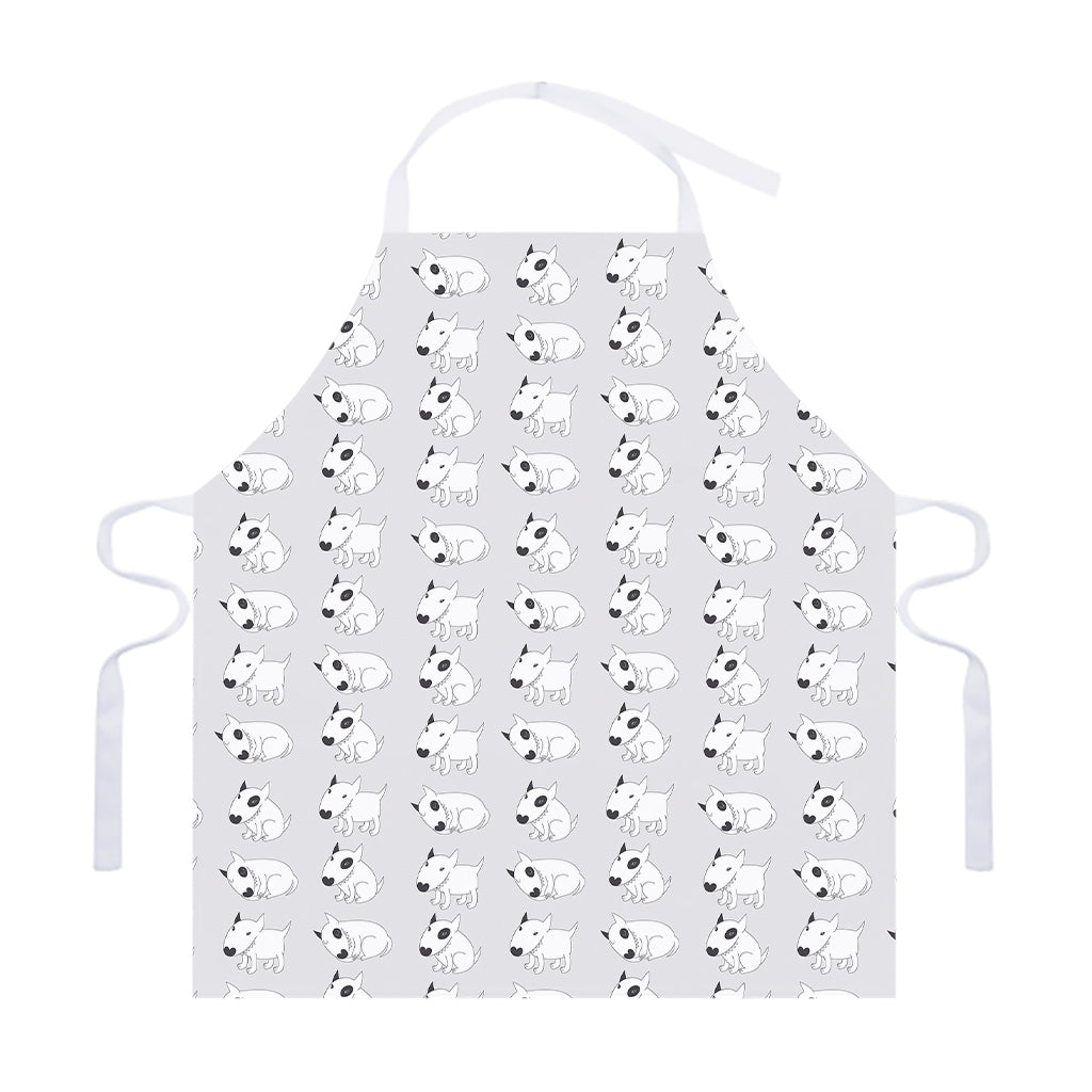 Doodle Bull Terrier Pattern Print Adjustable Apron