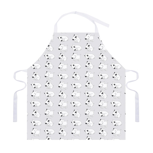 Doodle Bull Terrier Pattern Print Adjustable Apron