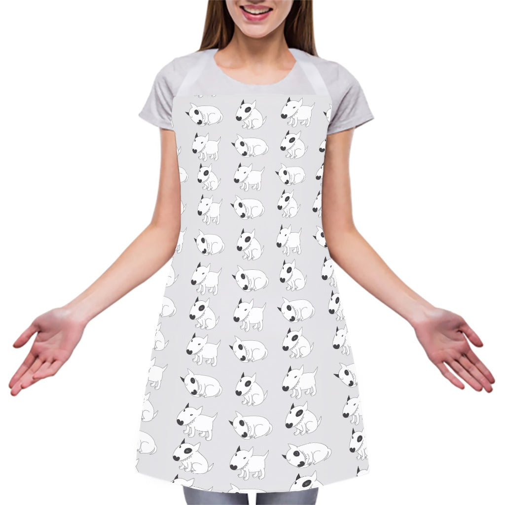 Doodle Bull Terrier Pattern Print Adjustable Apron