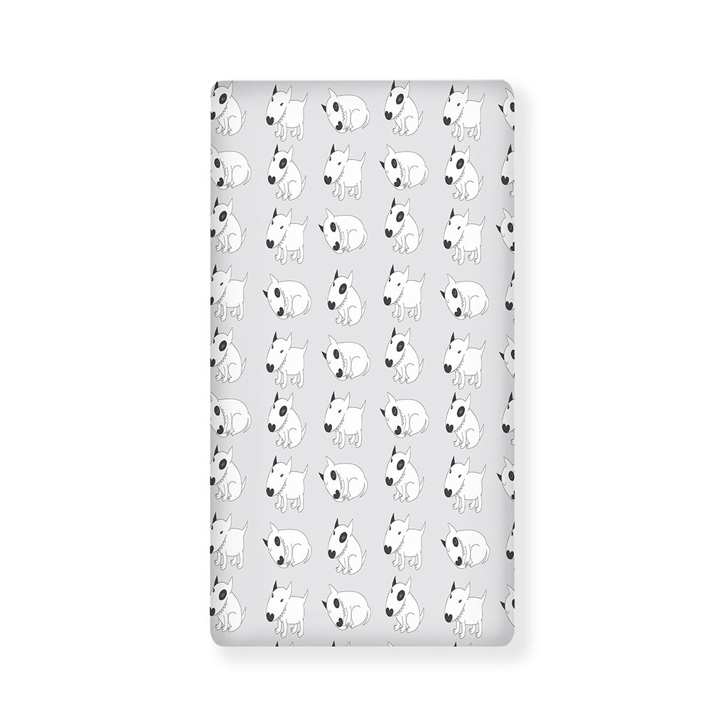 Doodle Bull Terrier Pattern Print Baby Crib Sheet