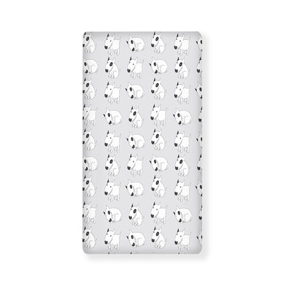 Doodle Bull Terrier Pattern Print Baby Crib Sheet