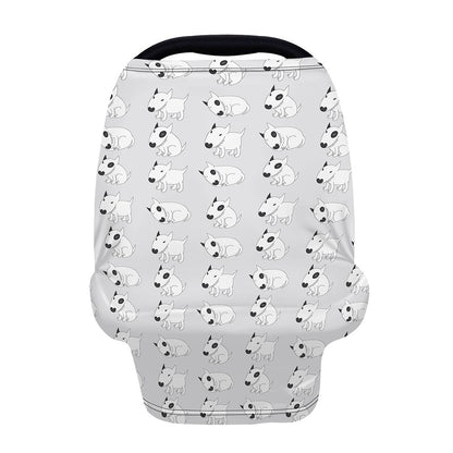 Doodle Bull Terrier Pattern Print Baby Seat Cover