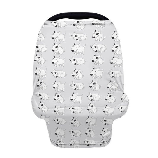 Doodle Bull Terrier Pattern Print Baby Seat Cover