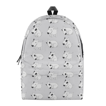 Doodle Bull Terrier Pattern Print Backpack