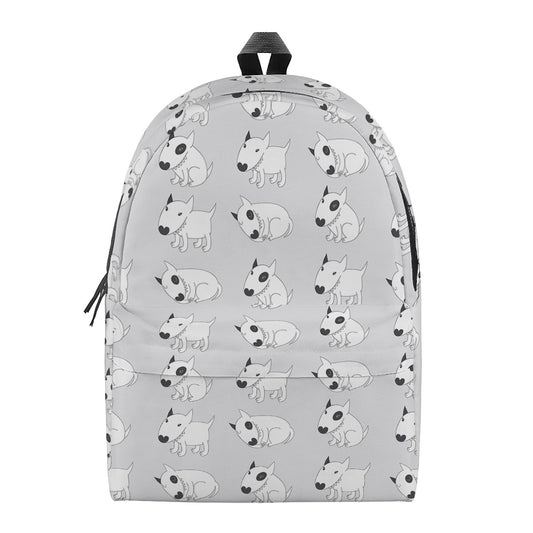 Doodle Bull Terrier Pattern Print Backpack