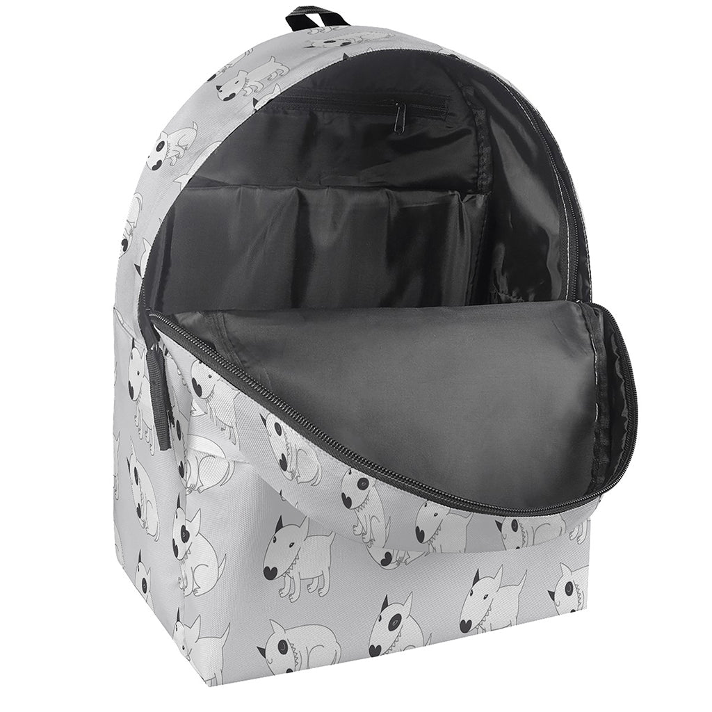 Doodle Bull Terrier Pattern Print Backpack