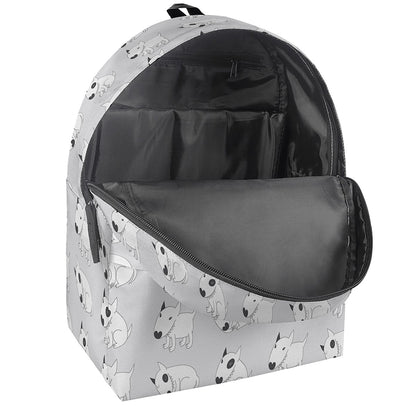 Doodle Bull Terrier Pattern Print Backpack