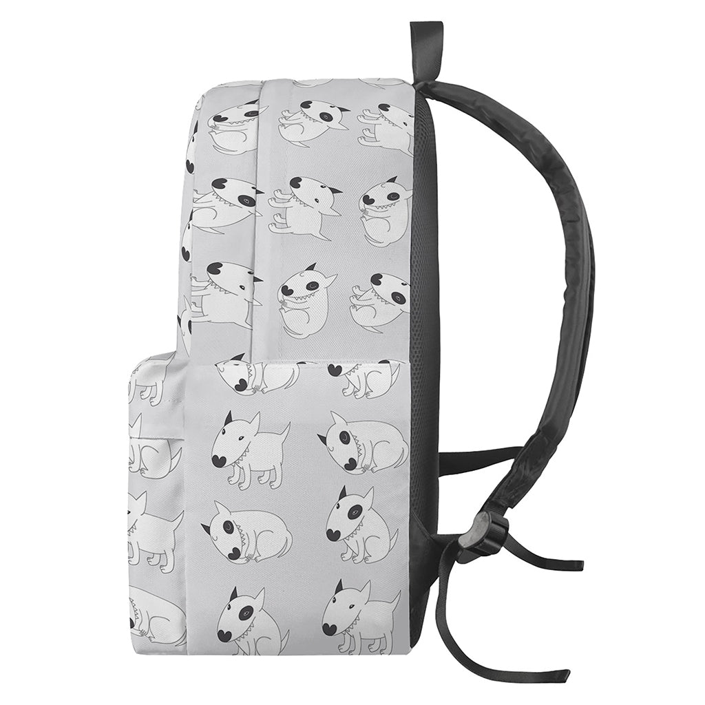 Doodle Bull Terrier Pattern Print Backpack