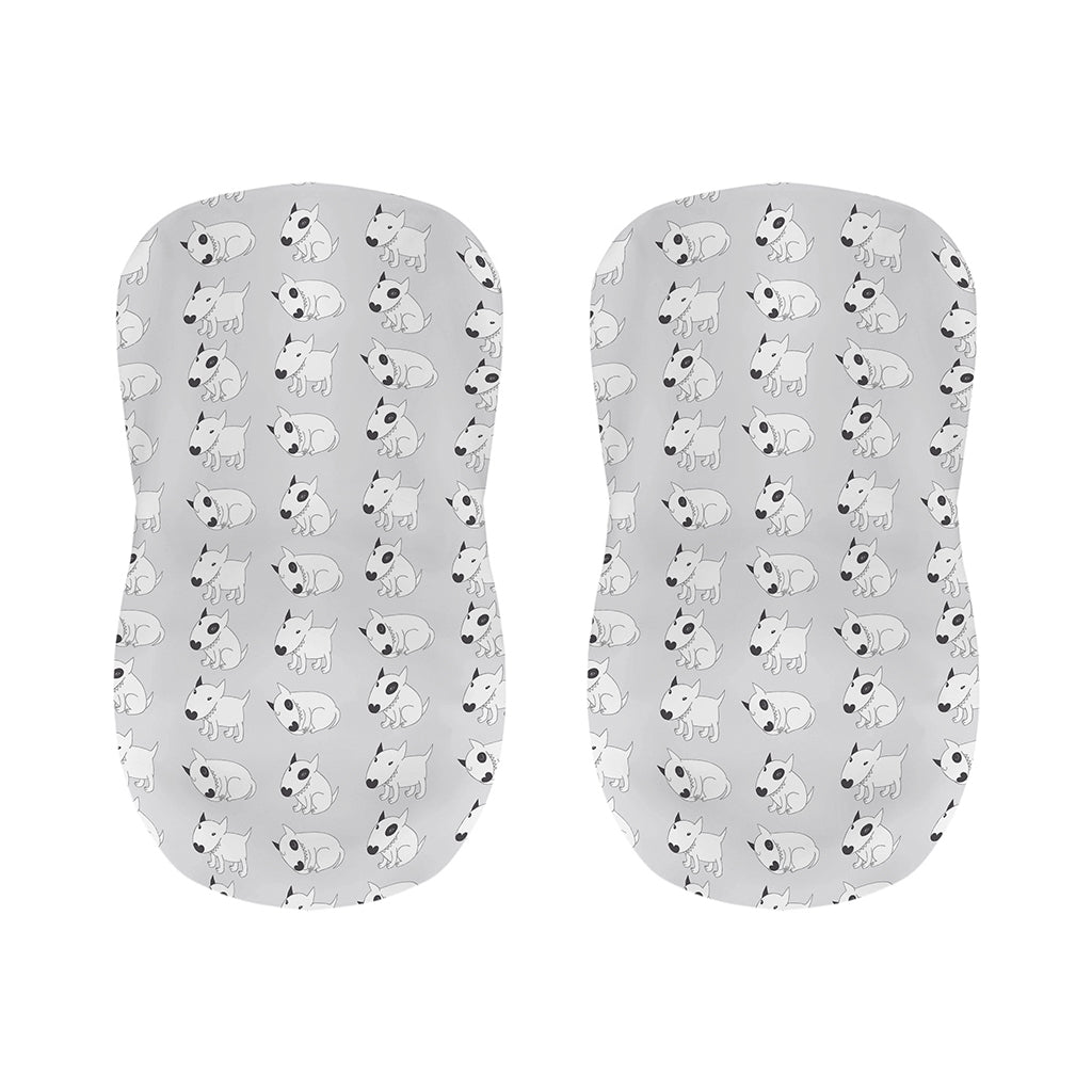 Doodle Bull Terrier Pattern Print Bar Stool Covers