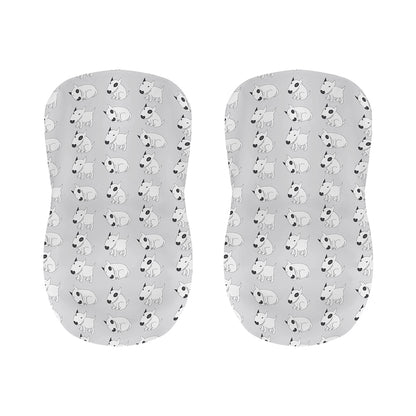 Doodle Bull Terrier Pattern Print Bar Stool Covers