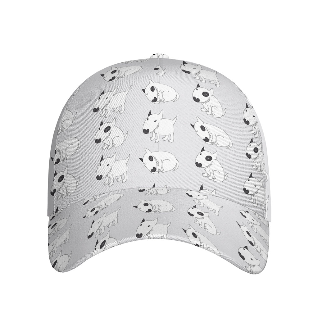 Doodle Bull Terrier Pattern Print Baseball Cap