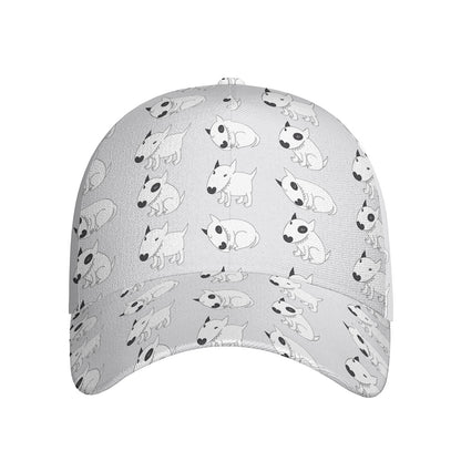 Doodle Bull Terrier Pattern Print Baseball Cap
