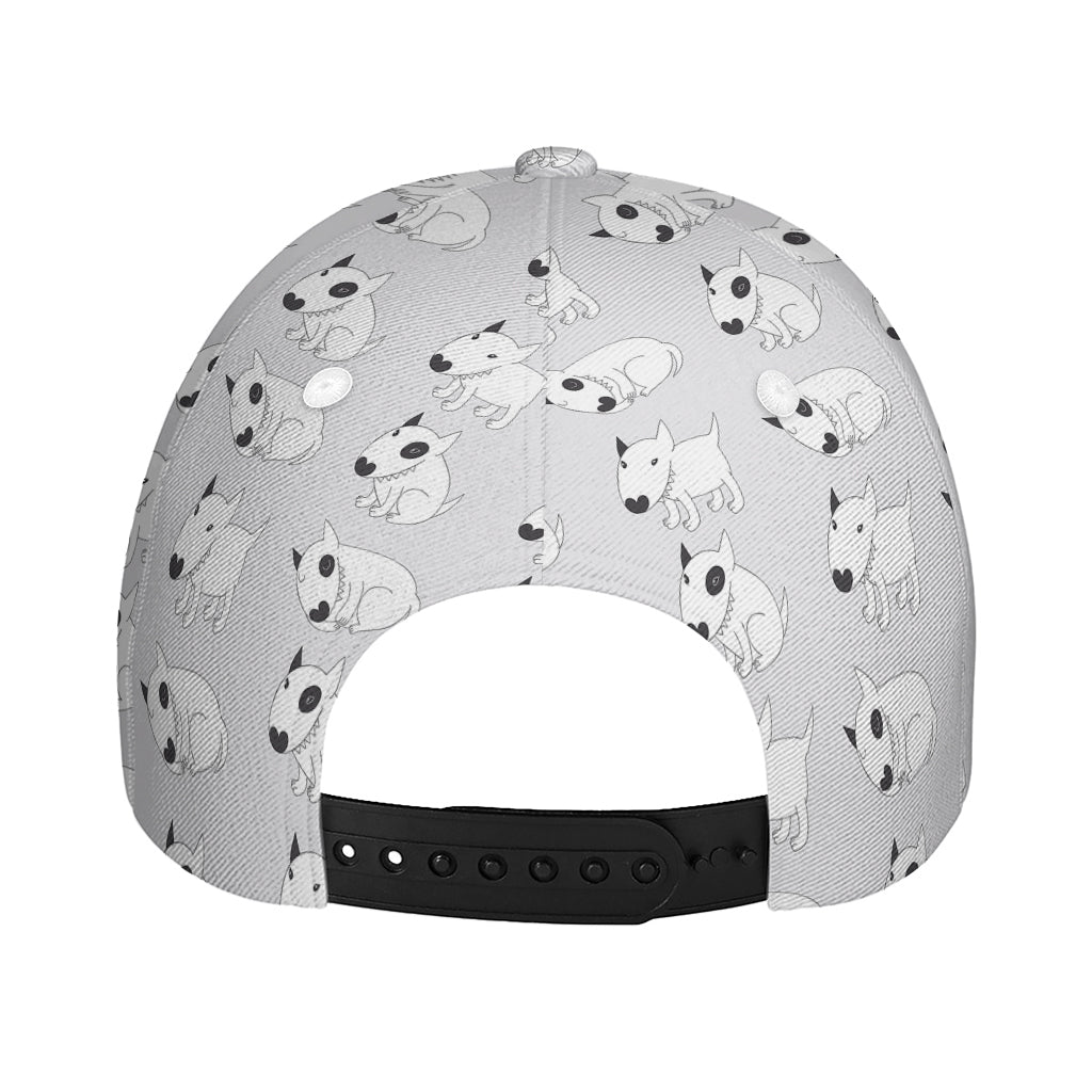 Doodle Bull Terrier Pattern Print Baseball Cap