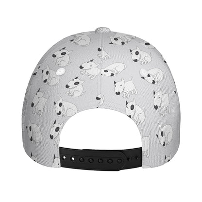 Doodle Bull Terrier Pattern Print Baseball Cap