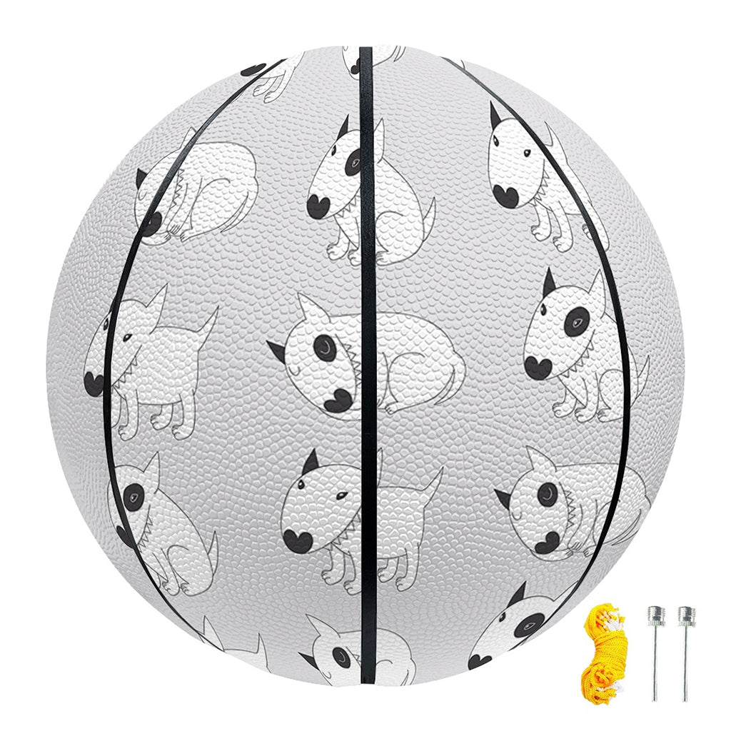 Doodle Bull Terrier Pattern Print Basketball