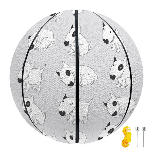 Doodle Bull Terrier Pattern Print Basketball