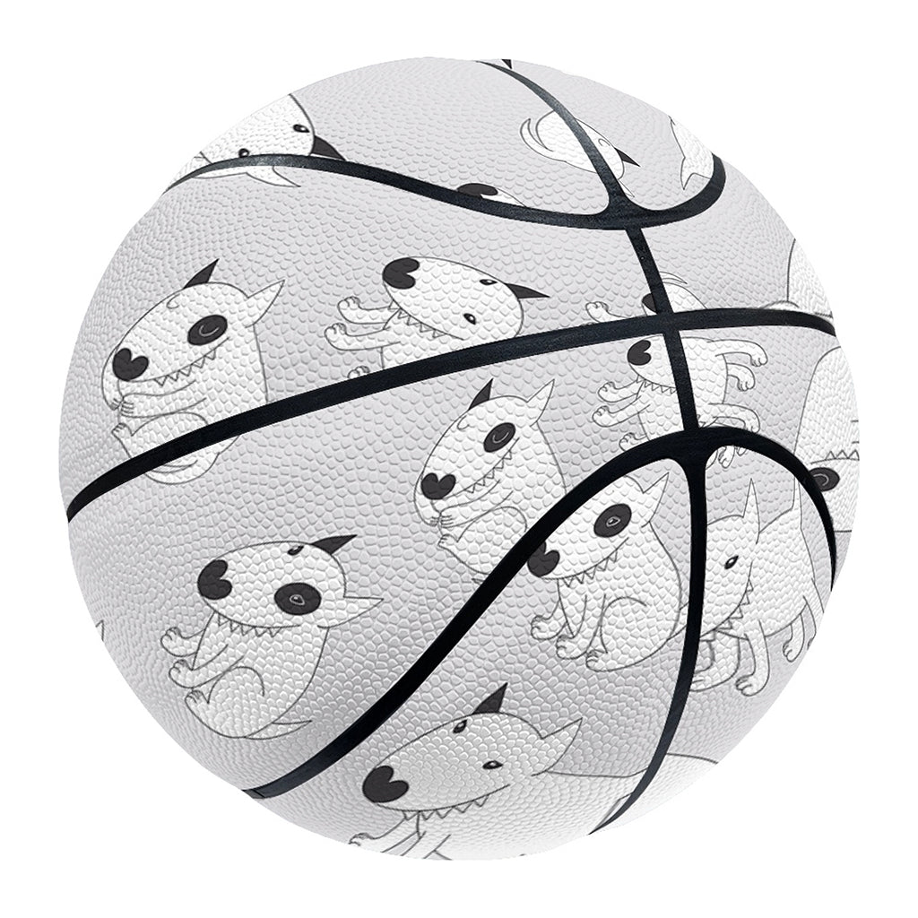 Doodle Bull Terrier Pattern Print Basketball