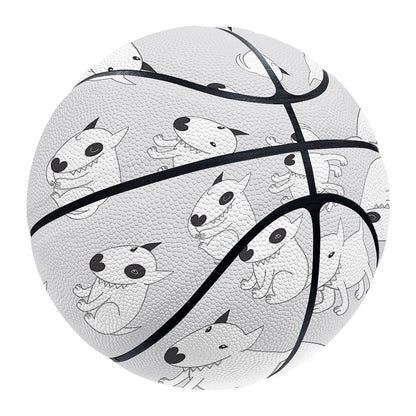 Doodle Bull Terrier Pattern Print Basketball