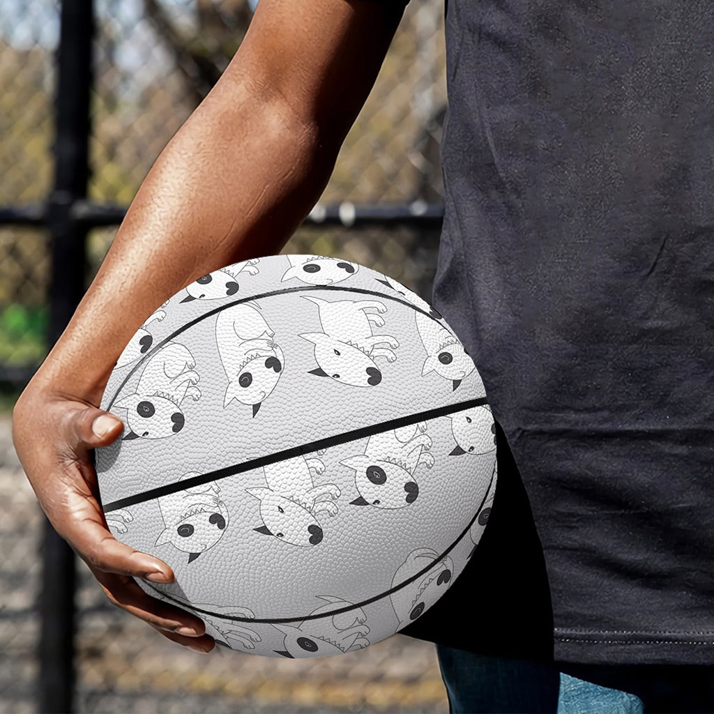 Doodle Bull Terrier Pattern Print Basketball