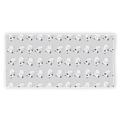 Doodle Bull Terrier Pattern Print Beach Towel