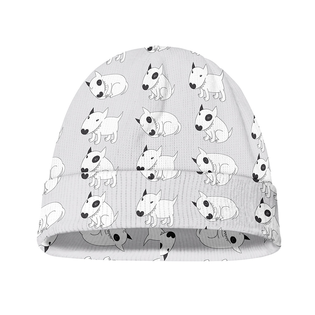Doodle Bull Terrier Pattern Print Beanie