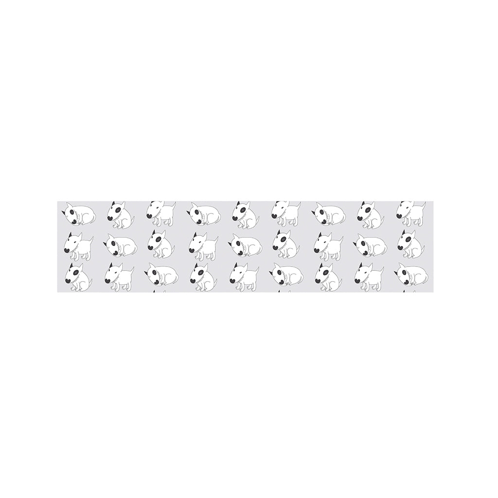 Doodle Bull Terrier Pattern Print Bed Runner