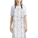 Doodle Bull Terrier Pattern Print Bib Apron With Pocket