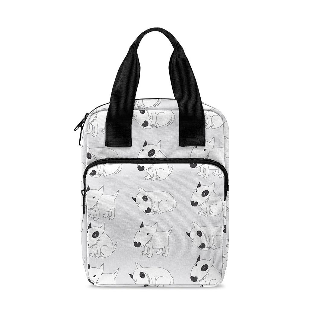 Doodle Bull Terrier Pattern Print Bible Tote Bag