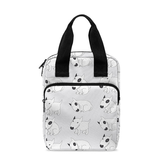 Doodle Bull Terrier Pattern Print Bible Tote Bag