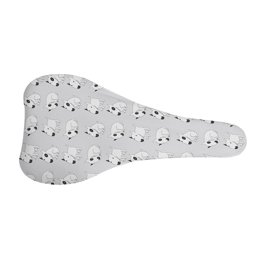 Doodle Bull Terrier Pattern Print Bicycle Seat Cover