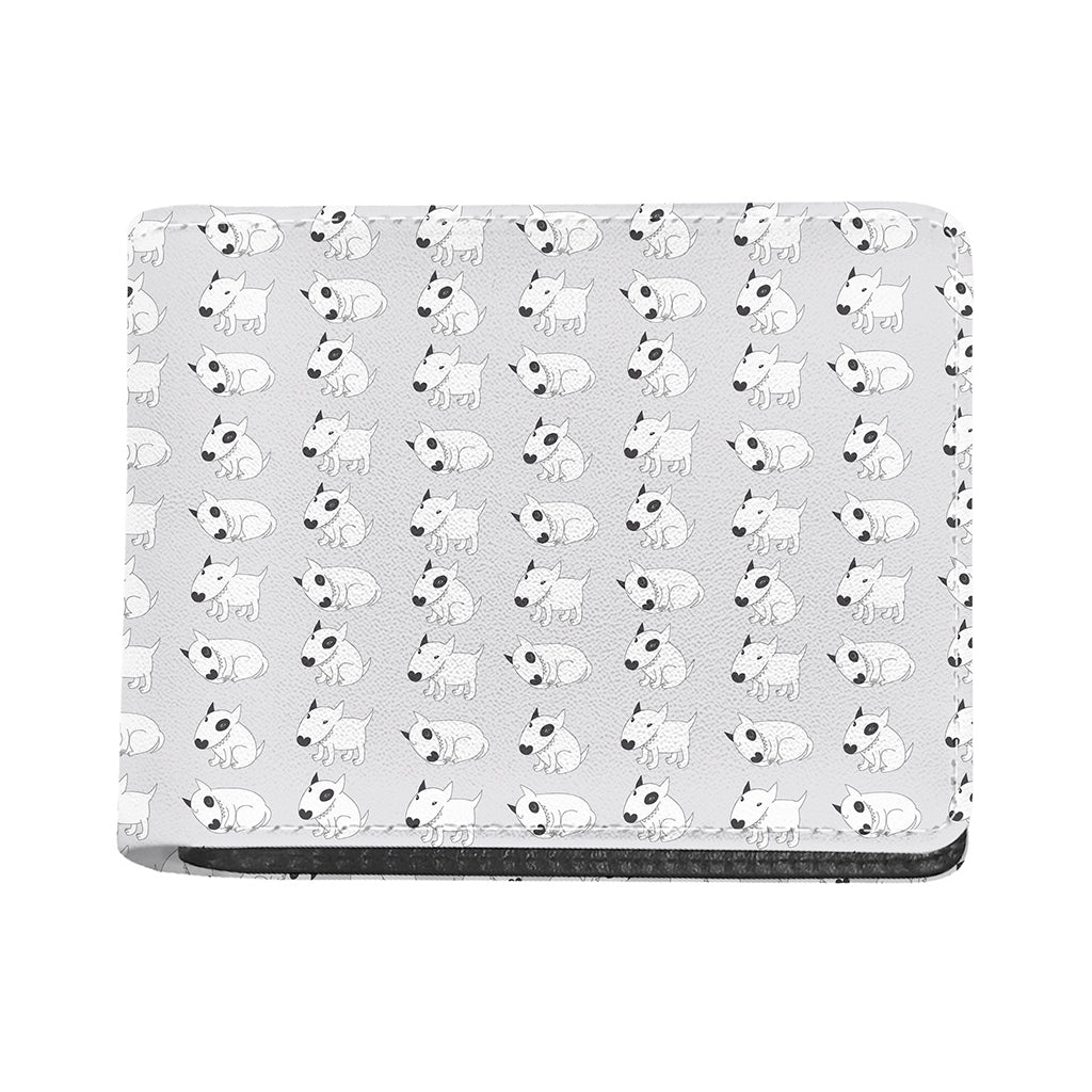 Doodle Bull Terrier Pattern Print Bifold Wallet