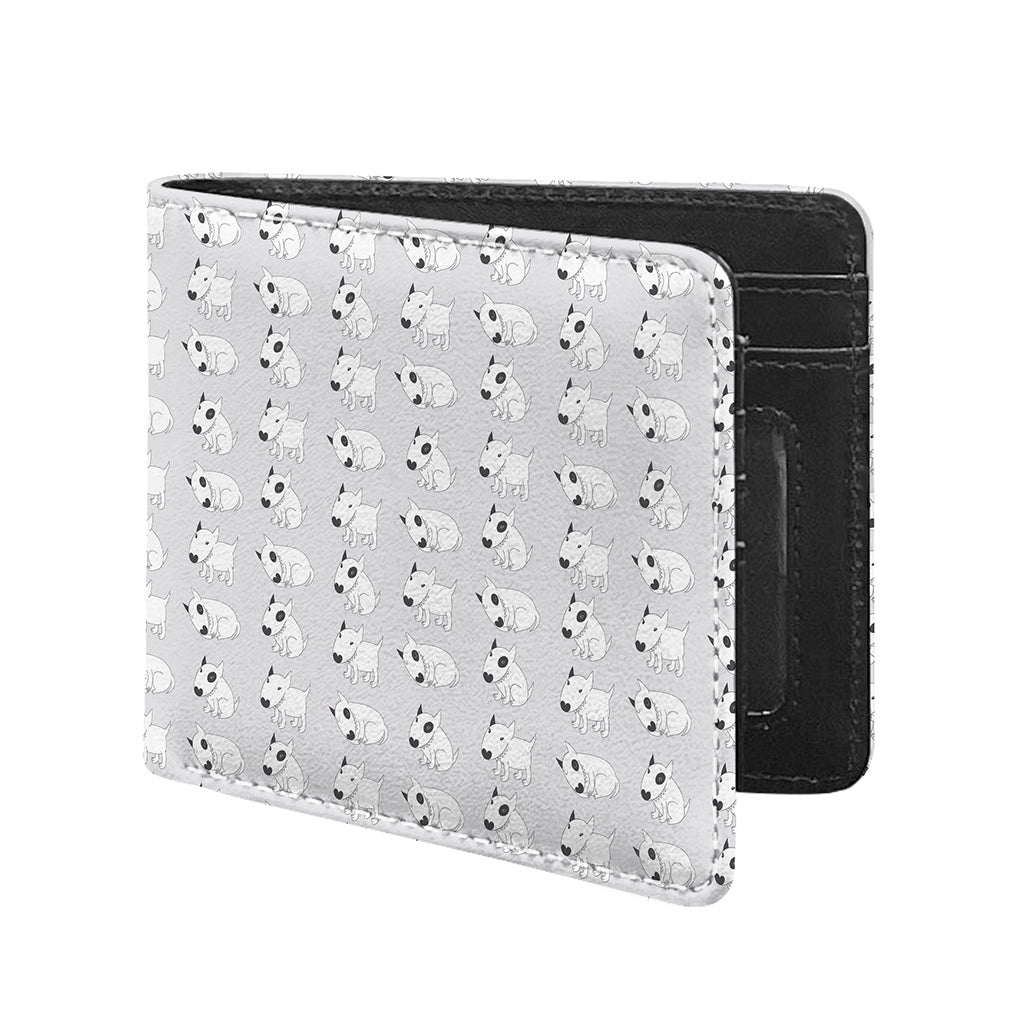 Doodle Bull Terrier Pattern Print Bifold Wallet