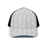 Doodle Bull Terrier Pattern Print Black Mesh Trucker Cap