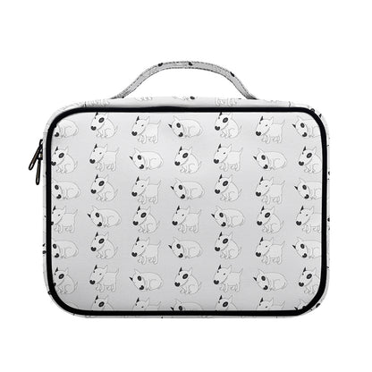 Doodle Bull Terrier Pattern Print Briefcase Bible Bag