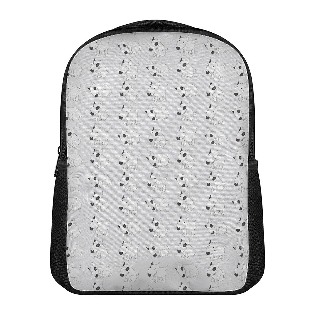 Doodle Bull Terrier Pattern Print Casual Backpack