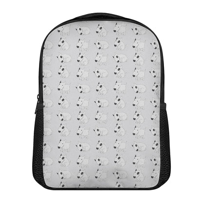 Doodle Bull Terrier Pattern Print Casual Backpack