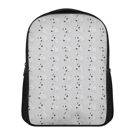 Doodle Bull Terrier Pattern Print Casual Backpack