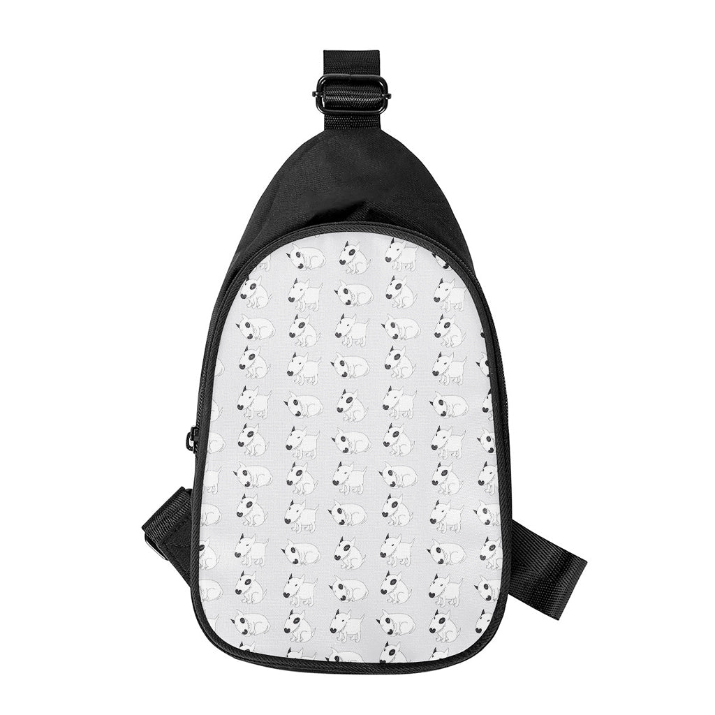 Doodle Bull Terrier Pattern Print Chest Bag