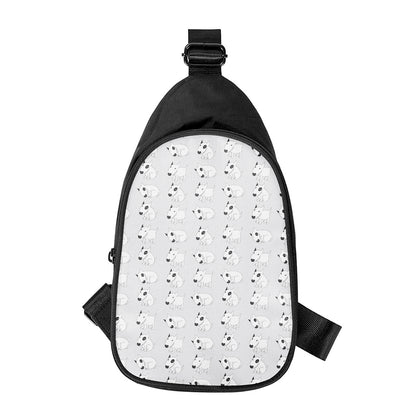 Doodle Bull Terrier Pattern Print Chest Bag