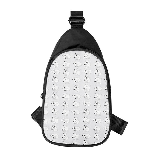 Doodle Bull Terrier Pattern Print Chest Bag