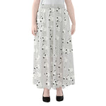 Doodle Bull Terrier Pattern Print Chiffon Maxi Skirt