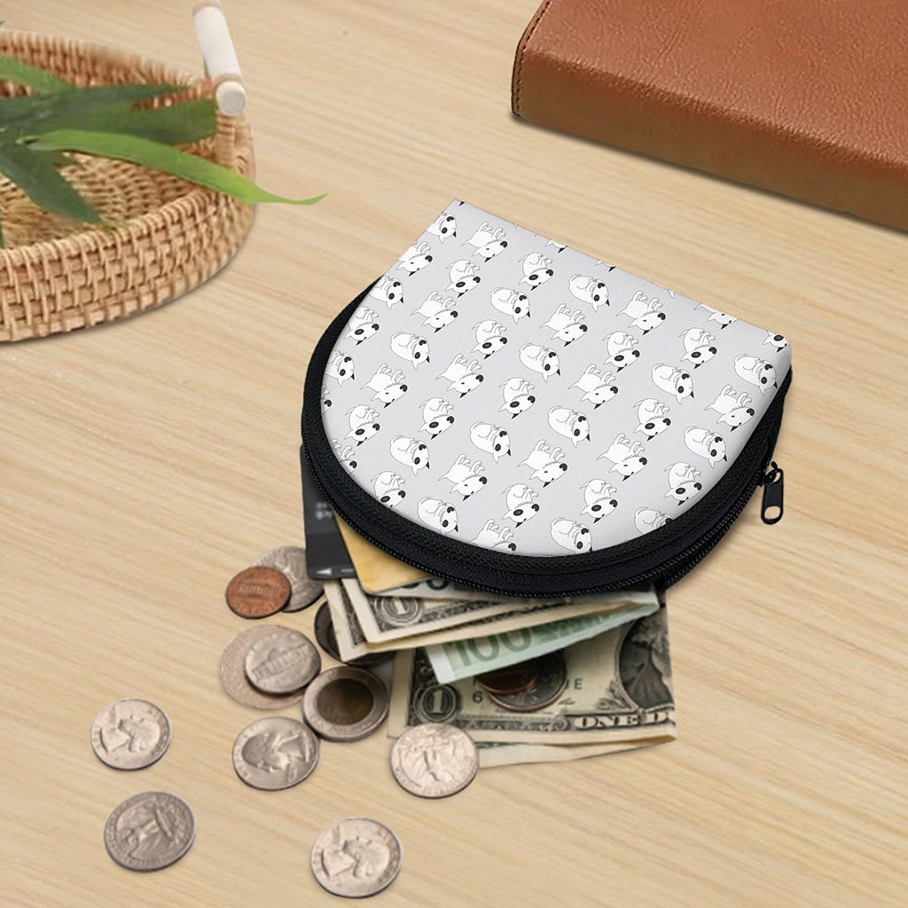 Doodle Bull Terrier Pattern Print Coin Purse