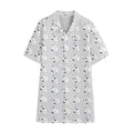 Doodle Bull Terrier Pattern Print Cotton Hawaiian Shirt