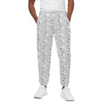 Doodle Bull Terrier Pattern Print Cotton Pants