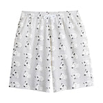 Doodle Bull Terrier Pattern Print Cotton Shorts