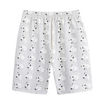 Doodle Bull Terrier Pattern Print Cotton Shorts