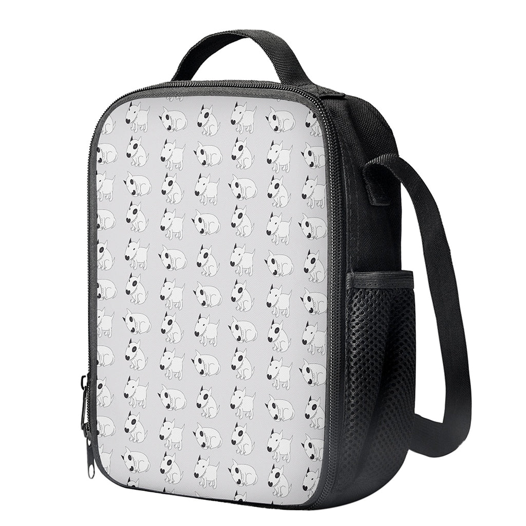 Doodle Bull Terrier Pattern Print Crossbody Lunch Bag