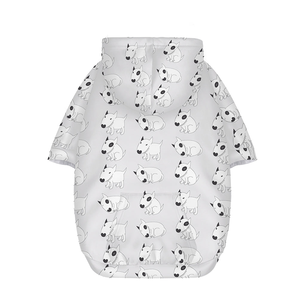 Doodle Bull Terrier Pattern Print Dog Zip Up Hoodie