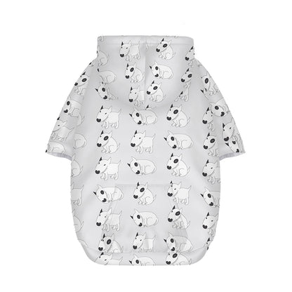 Doodle Bull Terrier Pattern Print Dog Zip Up Hoodie